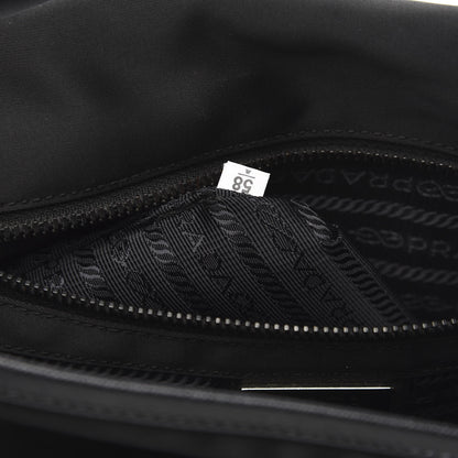 Prada Tessuto Nylon Saffiano Logo Messenger Bag Black 7 of 10