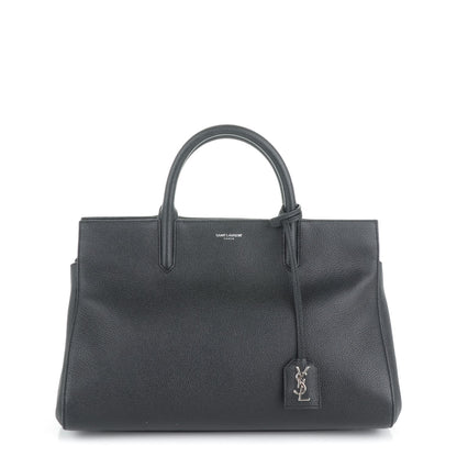 Saint Laurent Grained Calfskin Small Cabas Rive Gauche Black 1 of 7