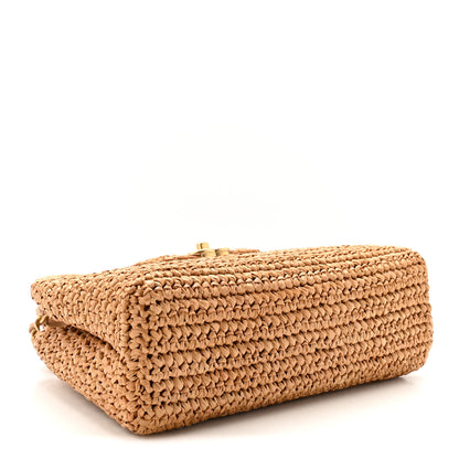 Chanel Braided Raffia Nano Kelly Flap Bag Dark Beige 4 of 10