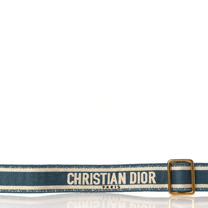 Christian Dior Canvas Embroidered Adjustable Shoulder Strap Deep Ocean 4 of 5