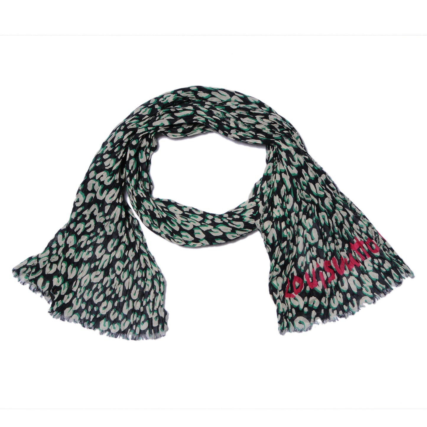 Cotton Leopard Pareo Scarf Blue Infini