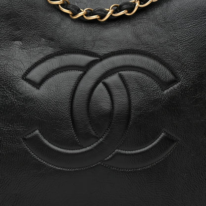 Chanel Shiny Aged Calfskin North South Shopping Bag Black 8 of 14