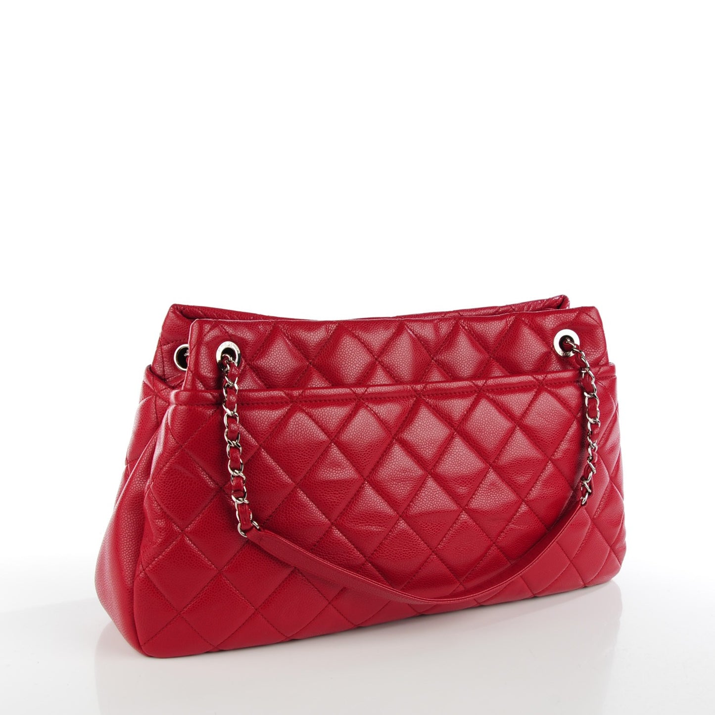 Caviar Quilted Timeless CC Soft Tote Red