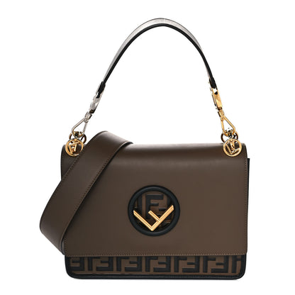 Fendi Vitello Century F is Fendi Bi-Color FF 1974 Embossed Kan I Shoulder Bag Maya Black 1 of 7