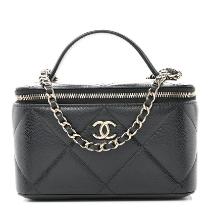 Chanel Caviar Quilted Top Handle Long Vanity Black 1 of 10
