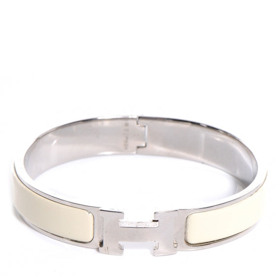 Hermes Enamel Narrow Clic Clac H Bracelet GM Craie 1 of 4