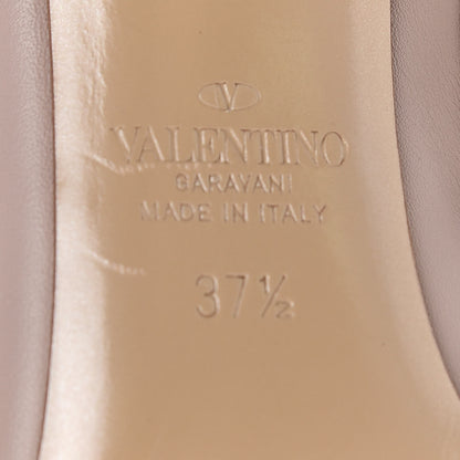Valentino Garavani Calfskin Lacquered Monochrome Rockstud Ankle Strap 100mm Pumps 37.5 Poudre 8 of 10
