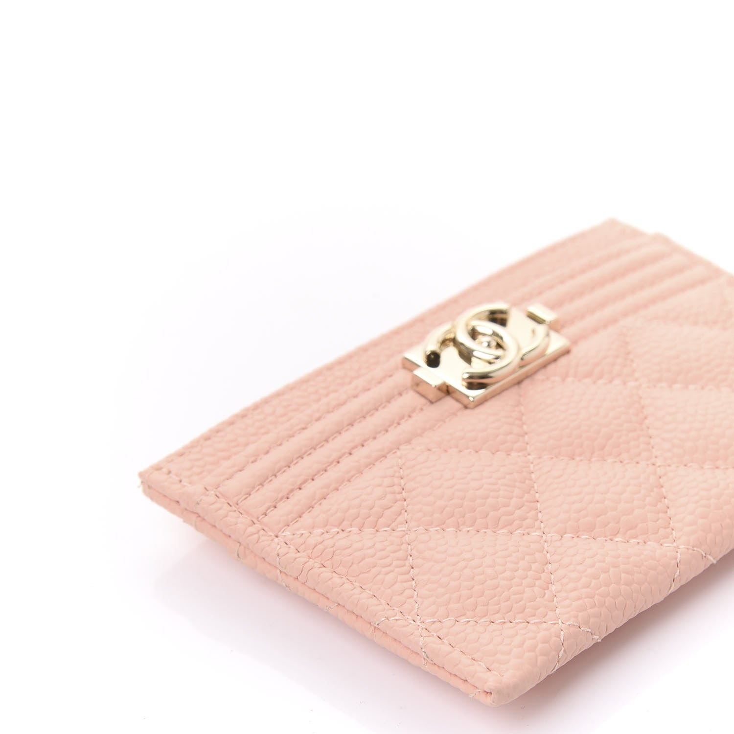 Chanel Caviar Quilted Boy Card Holder Light Pink 5 of 12