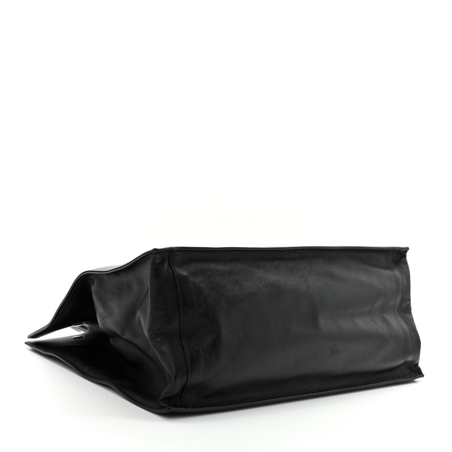Saint Laurent Smooth Calfskin Rive Gauche Small Tote Black 4 of 10
