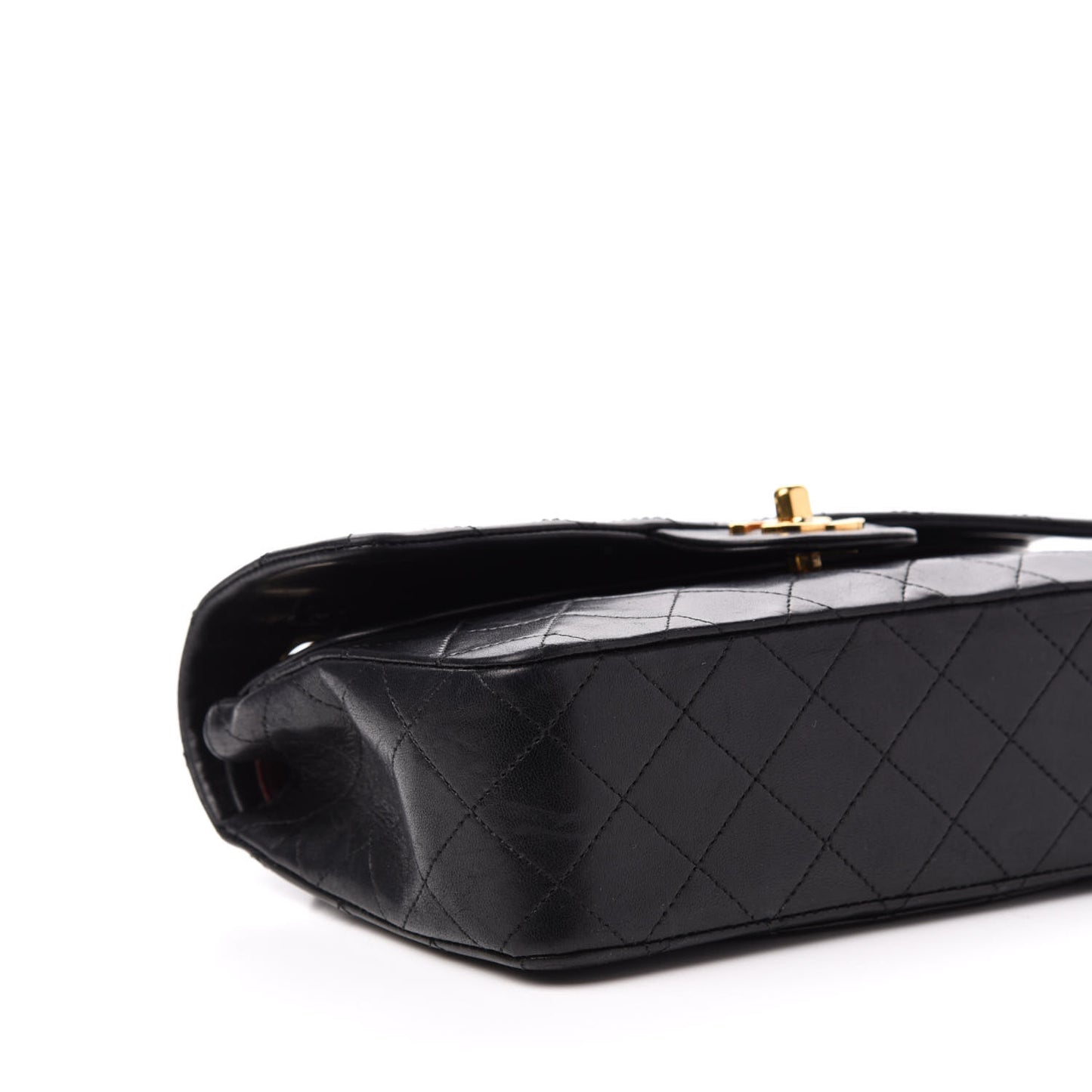 Lambskin Quilted Small Double Flap Black