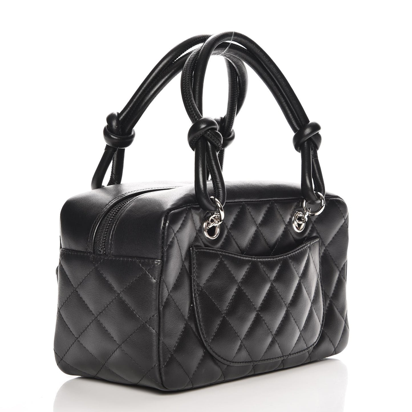 Calfskin Quilted Small Cambon Bowler Black