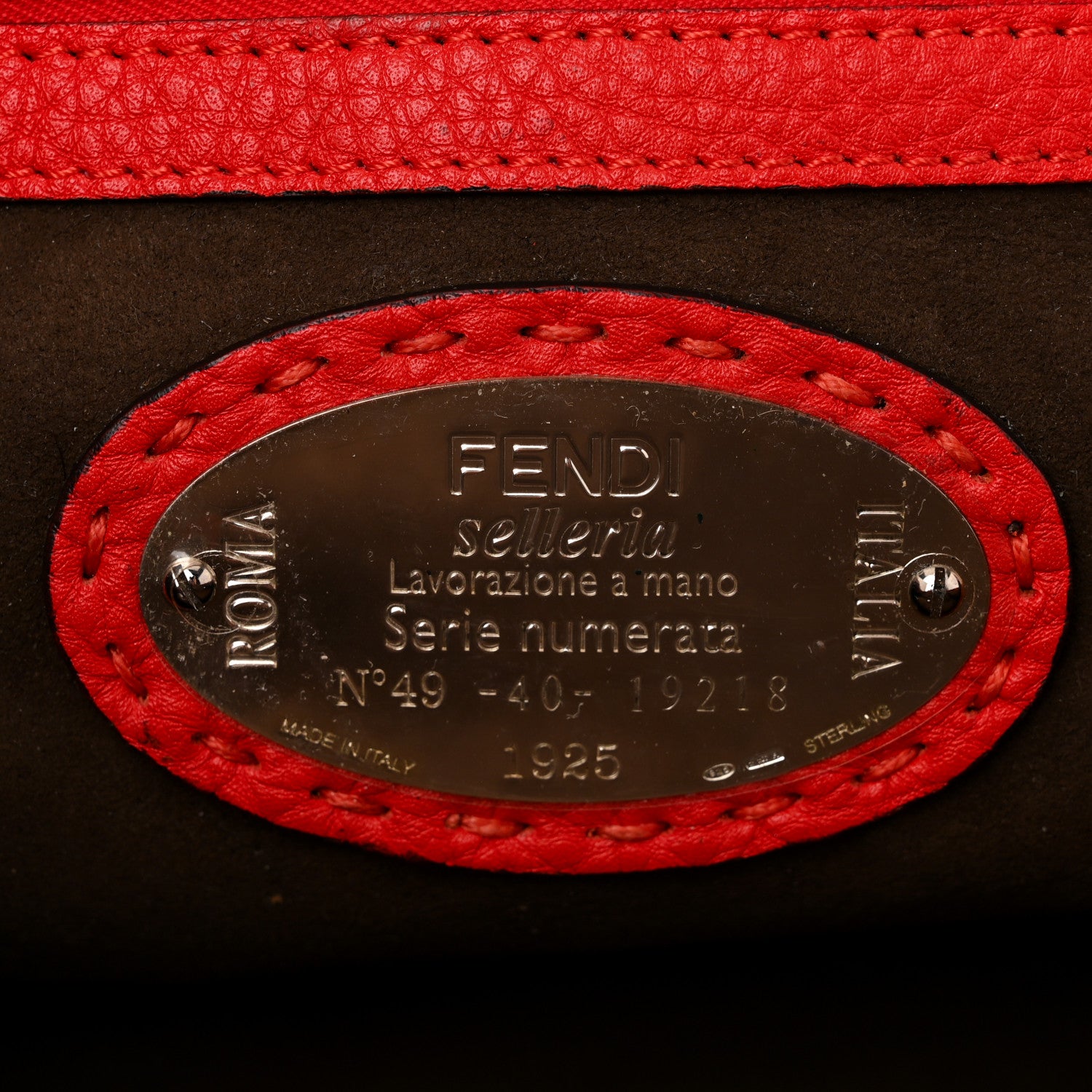 Fendi Cuoio Romano Selleria Mini Adele 1328 Bag Papavero 6 of 10