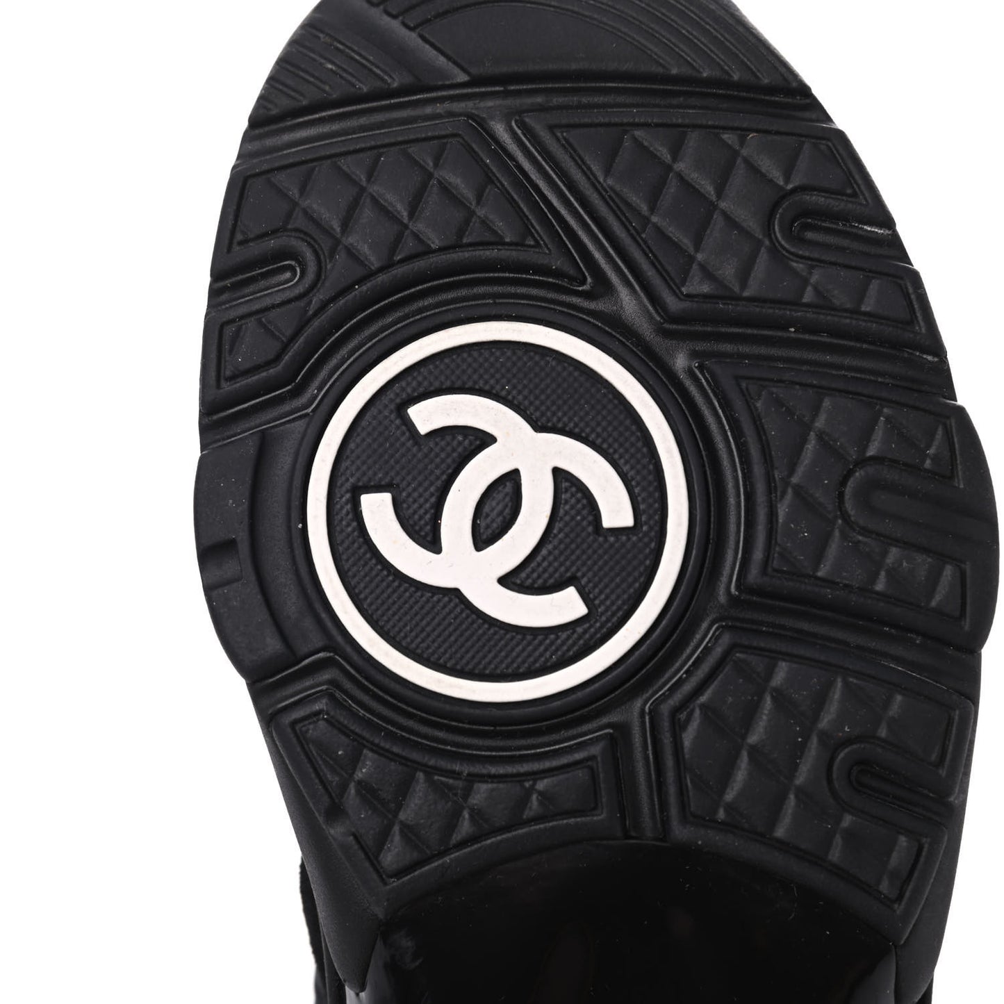 Nylon Calfskin Suede CC Sneakers 36.5 Black