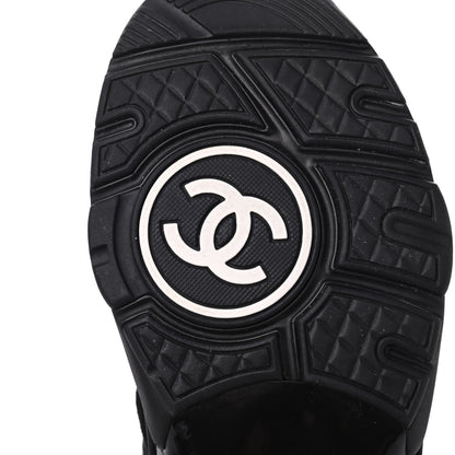 Chanel Nylon Calfskin Suede CC Sneakers 36.5 Black 7 of 18