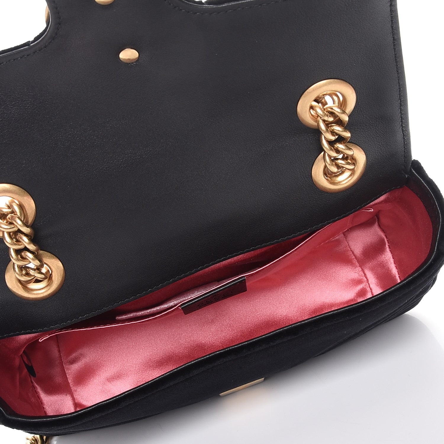Gucci Velvet Matelasse Mini GG Marmont Shoulder Bag Black 5 of 7