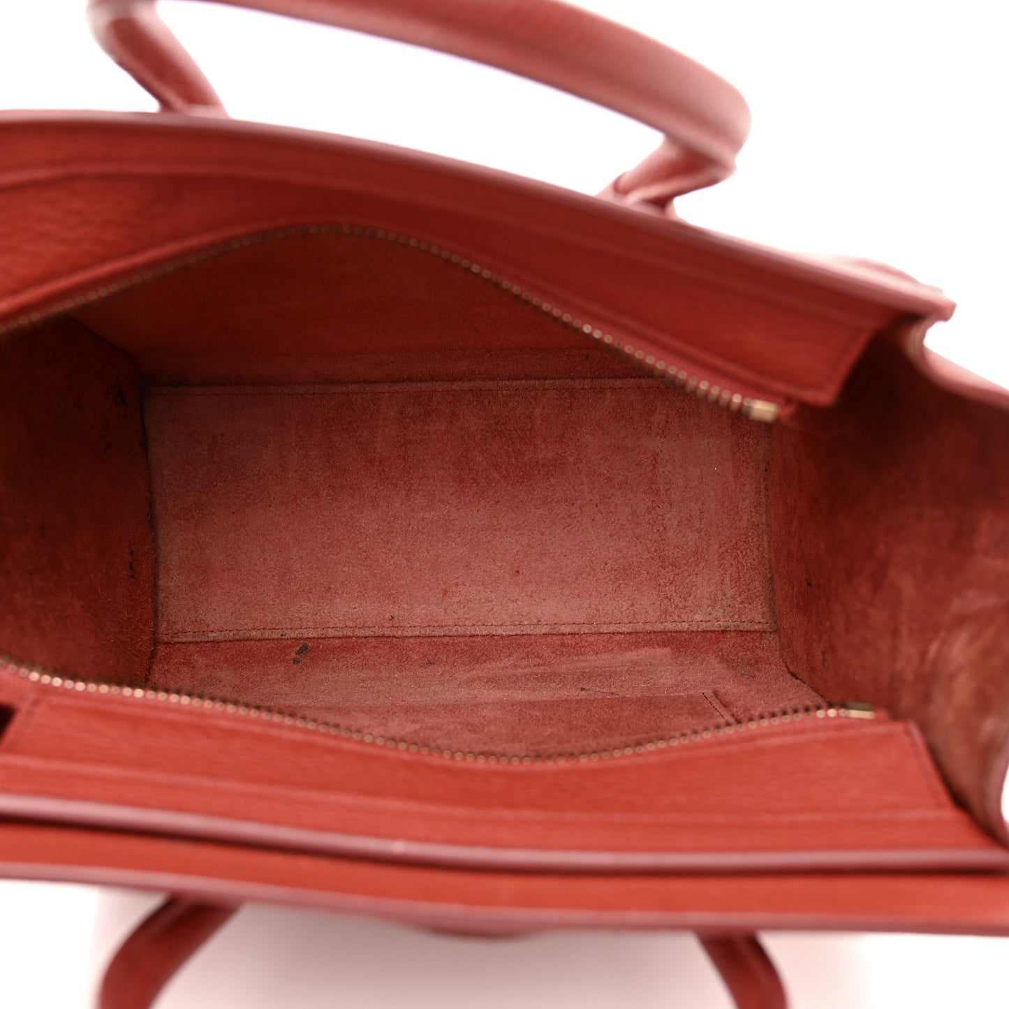 Drummed Calfskin Nano Luggage Red