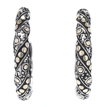 John Hardy Sterling Silver 18K Yellow Gold Dots Hoop Earrings 1 of 7