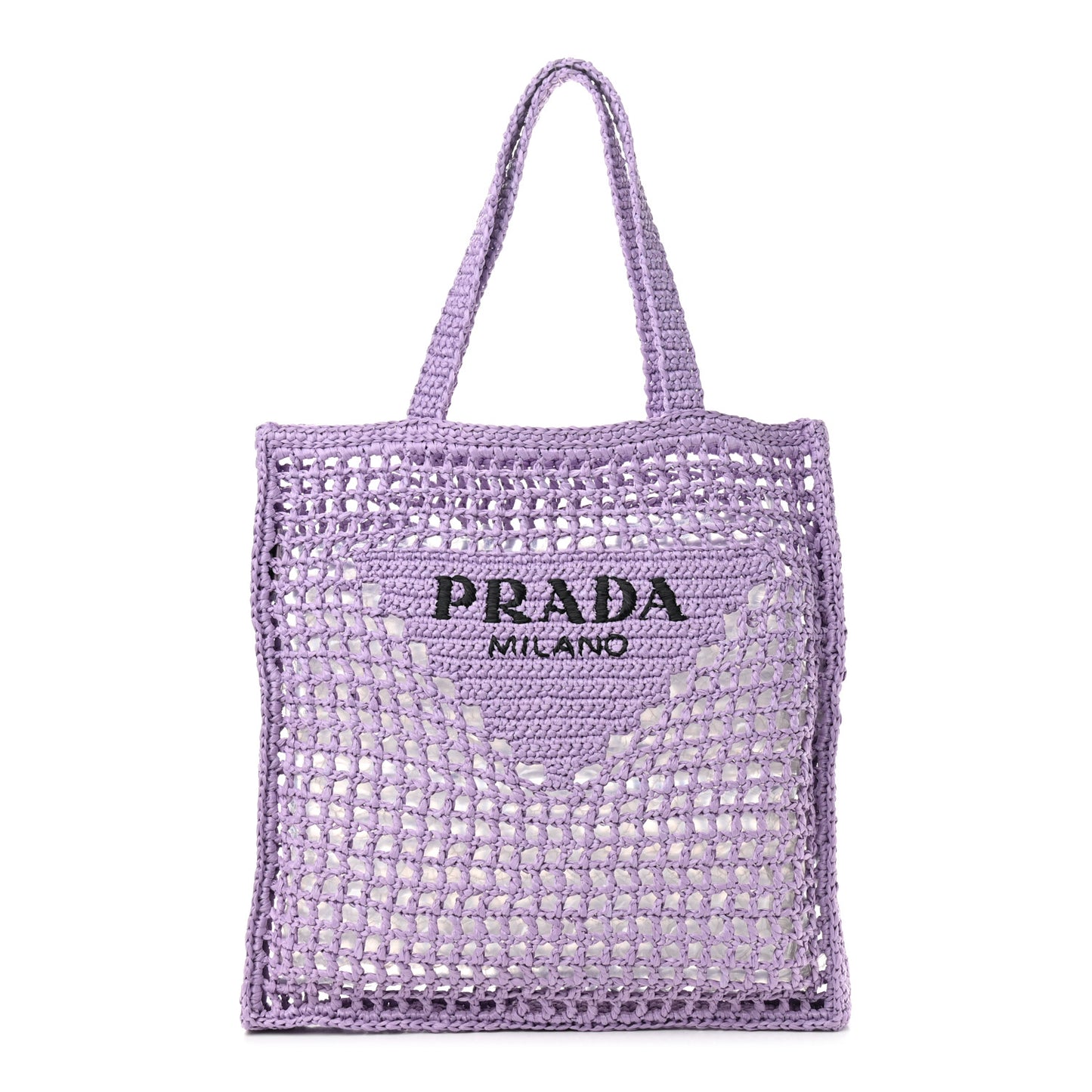 Yarn Raffia Effect Crochet Logo Embroidered Tote Bag Lilium