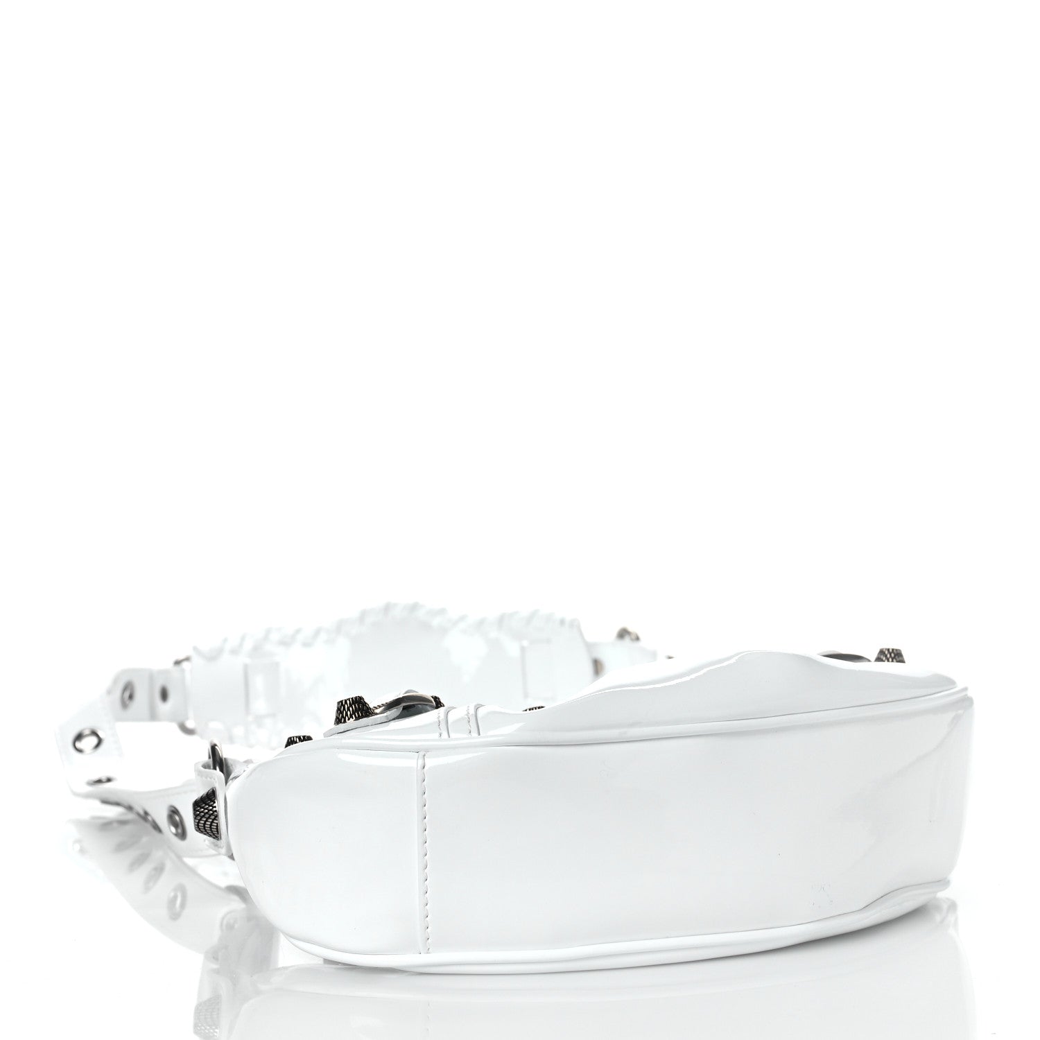Balenciaga Patent Faux Leather Le Cagole Shoulder Bag XS White 4 of 9