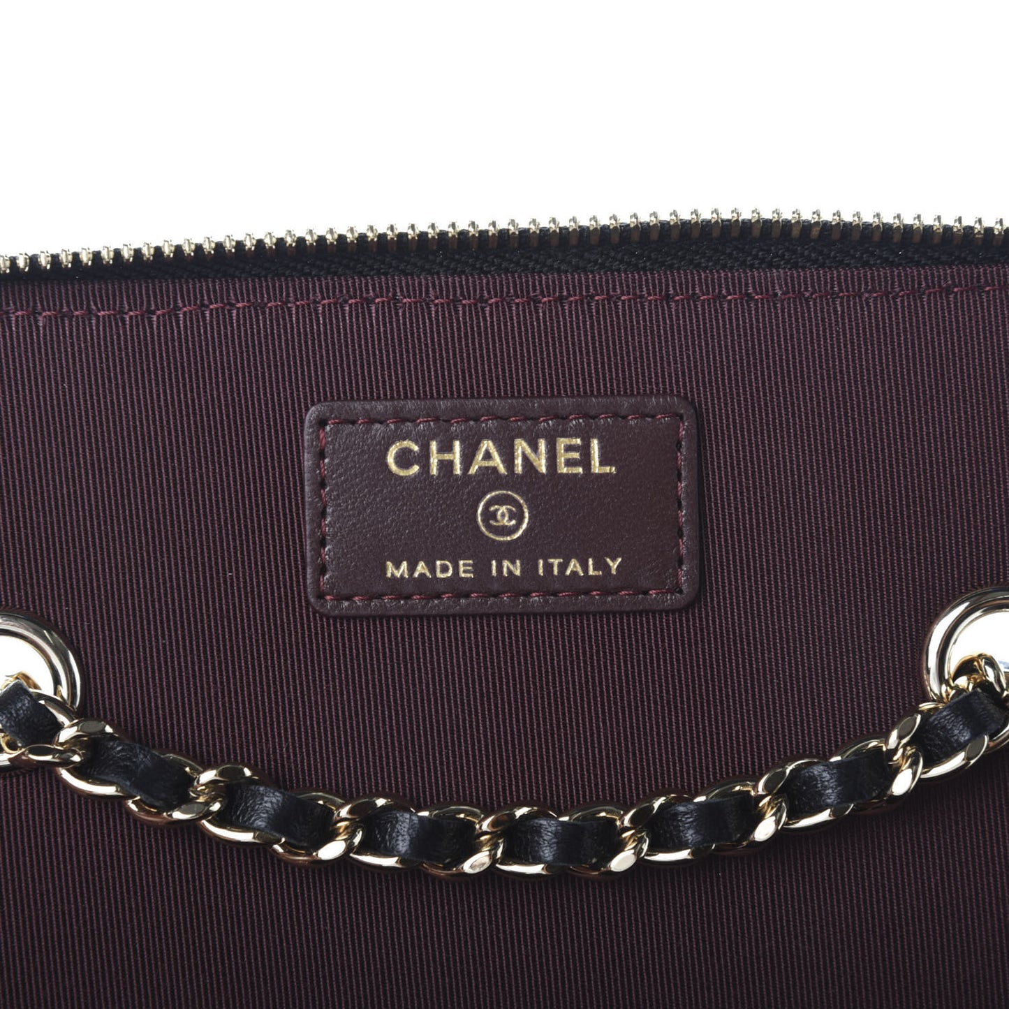 Lambskin Quilted Small Vanity Case With Chain Black