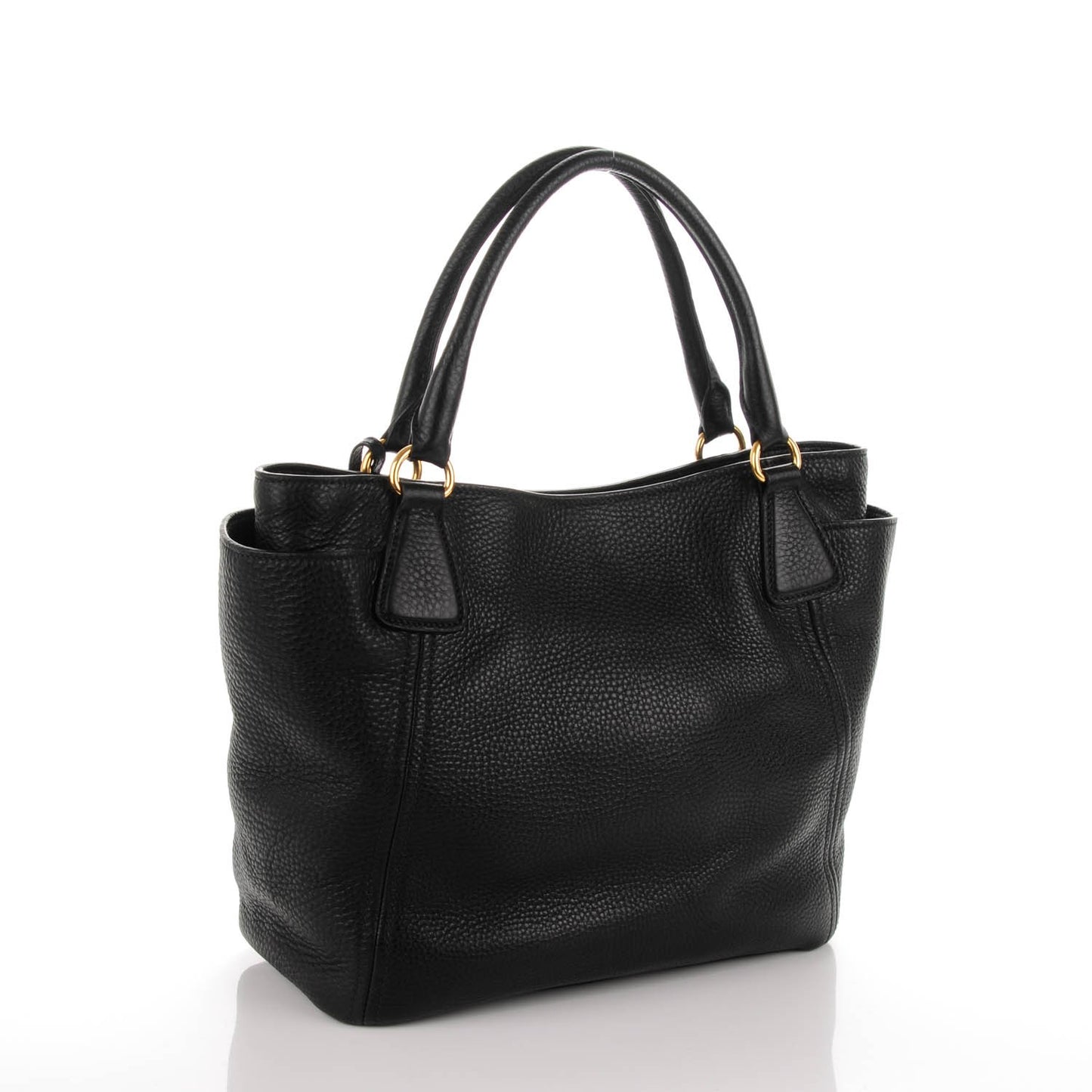 Vitello Daino Side Pocket Tote Nero Black