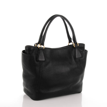 Prada Vitello Daino Side Pocket Tote Nero Black 3 of 9