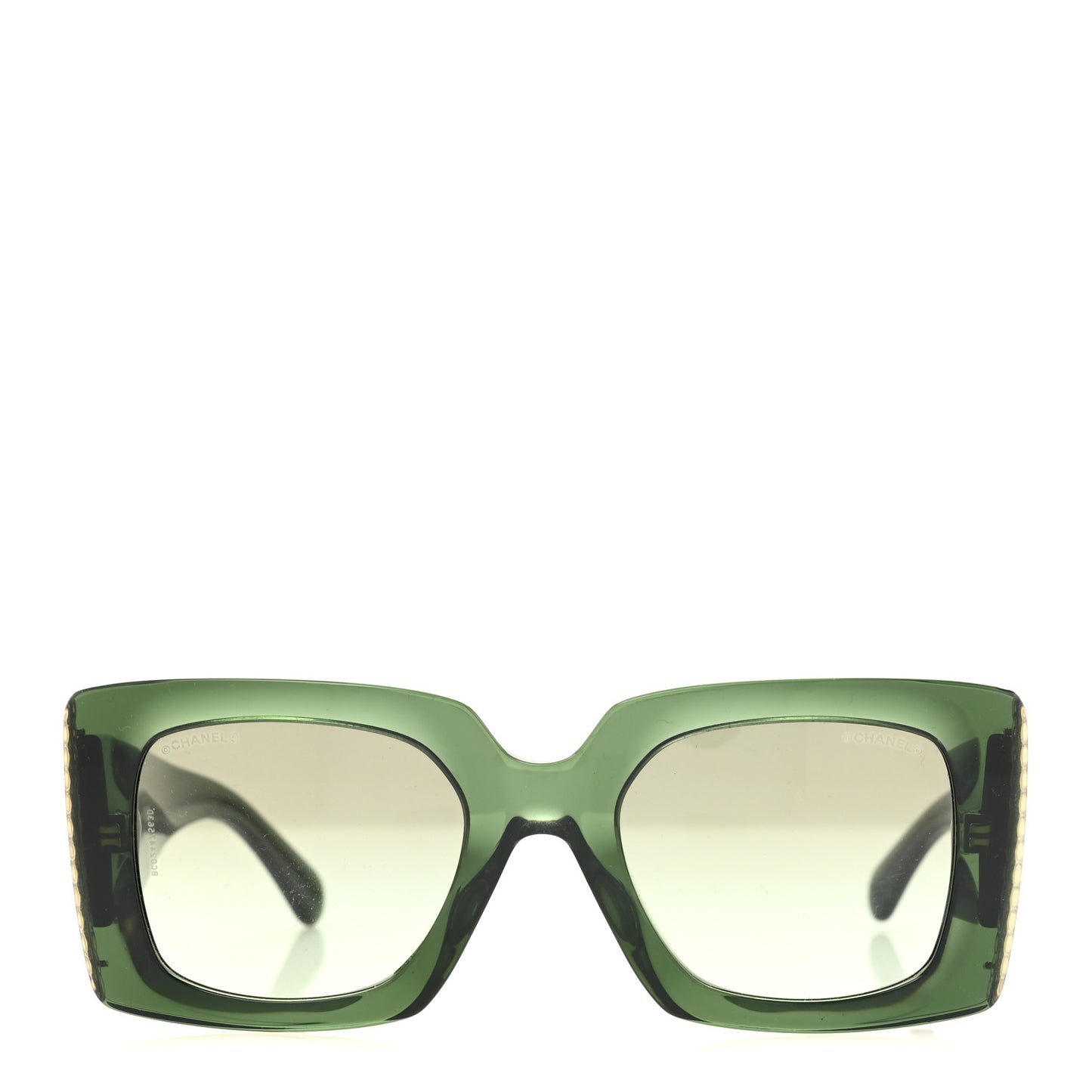 Acetate Pearl Rectangle Sunglasses 5480-H-A Dark Green