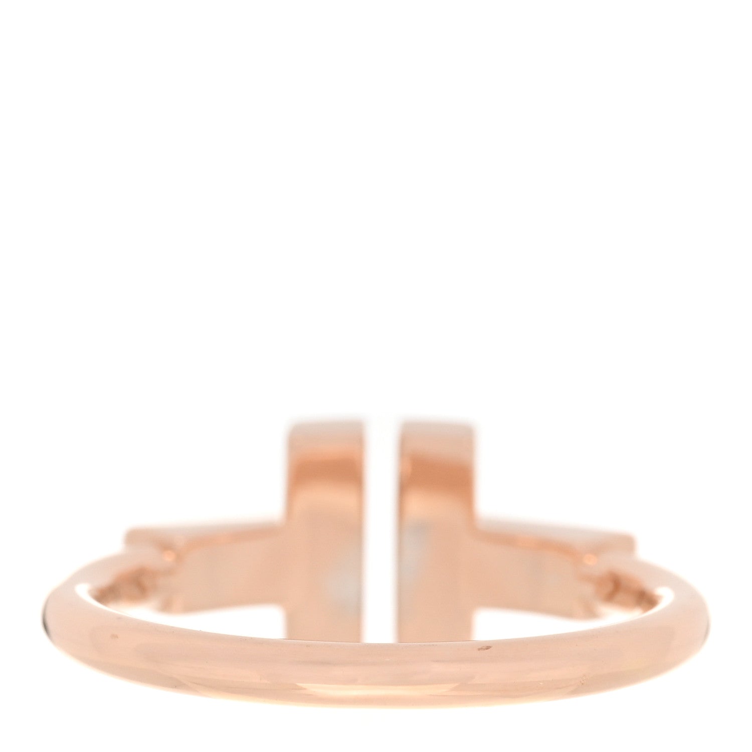 Tiffany 18K Rose Gold Black Onyx T Wire Ring 52 6 3 of 5