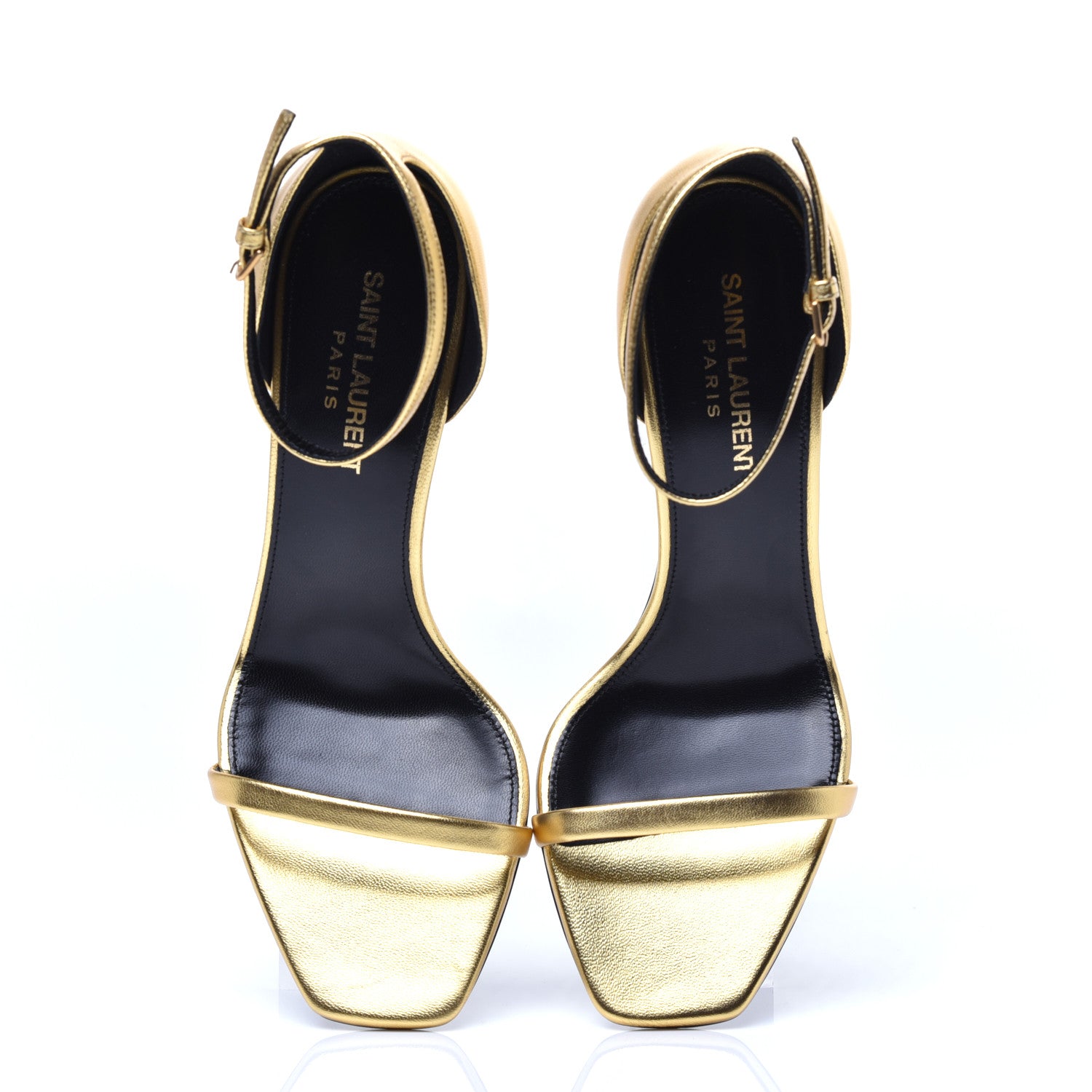 Saint Laurent Metallic Lambskin Opyum 110 Sandals 37 Oro 5 of 10