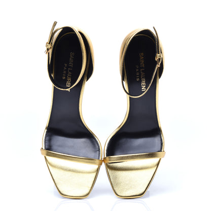 Saint Laurent Metallic Lambskin Opyum 110 Sandals 37 Oro 5 of 10