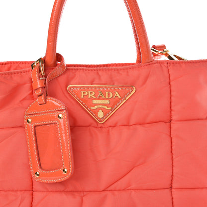 Prada Tessuto Nylon Quilted Tote Orange 8 of 19