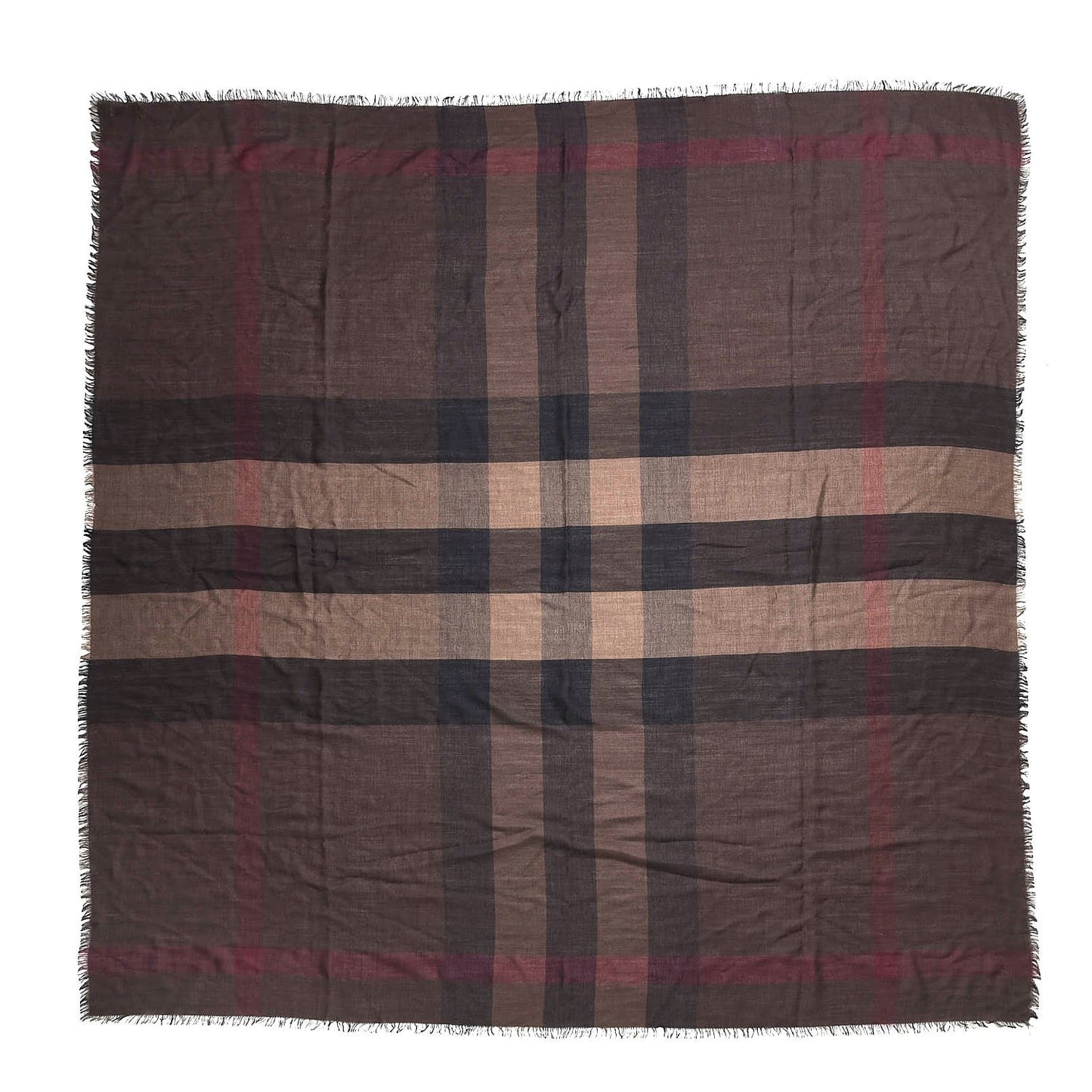 Modal Giant Check Gauze Scarf Brown