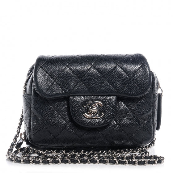 Caviar Quilted New Mini Flap Black
