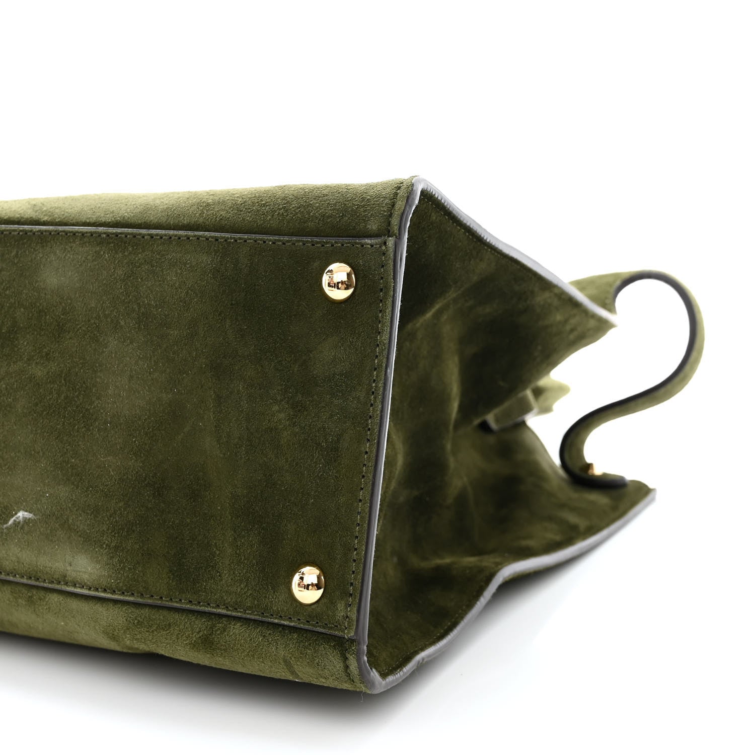 Fendi Camoscio Glazed Fabric FF 1974 Large Peekaboo X-Lite Amazzonia Mogano Panna 9 of 10