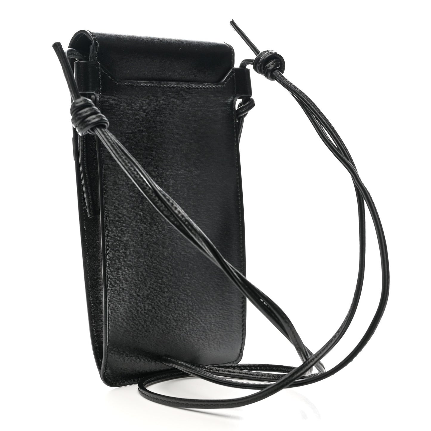Calfskin Phone Pouch With Flap Black