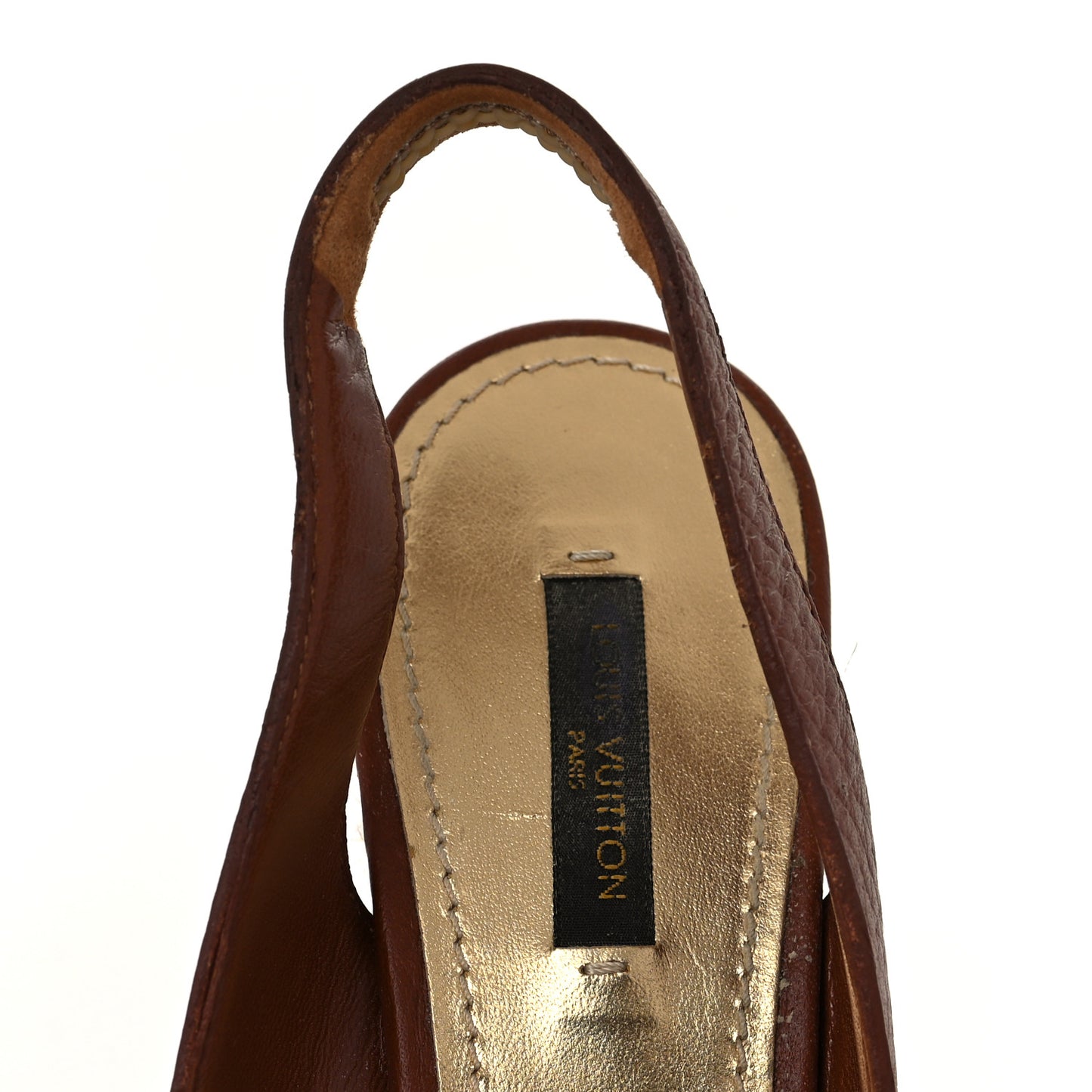 Grained Calfskin Santal Sandals 38.5 Cognac