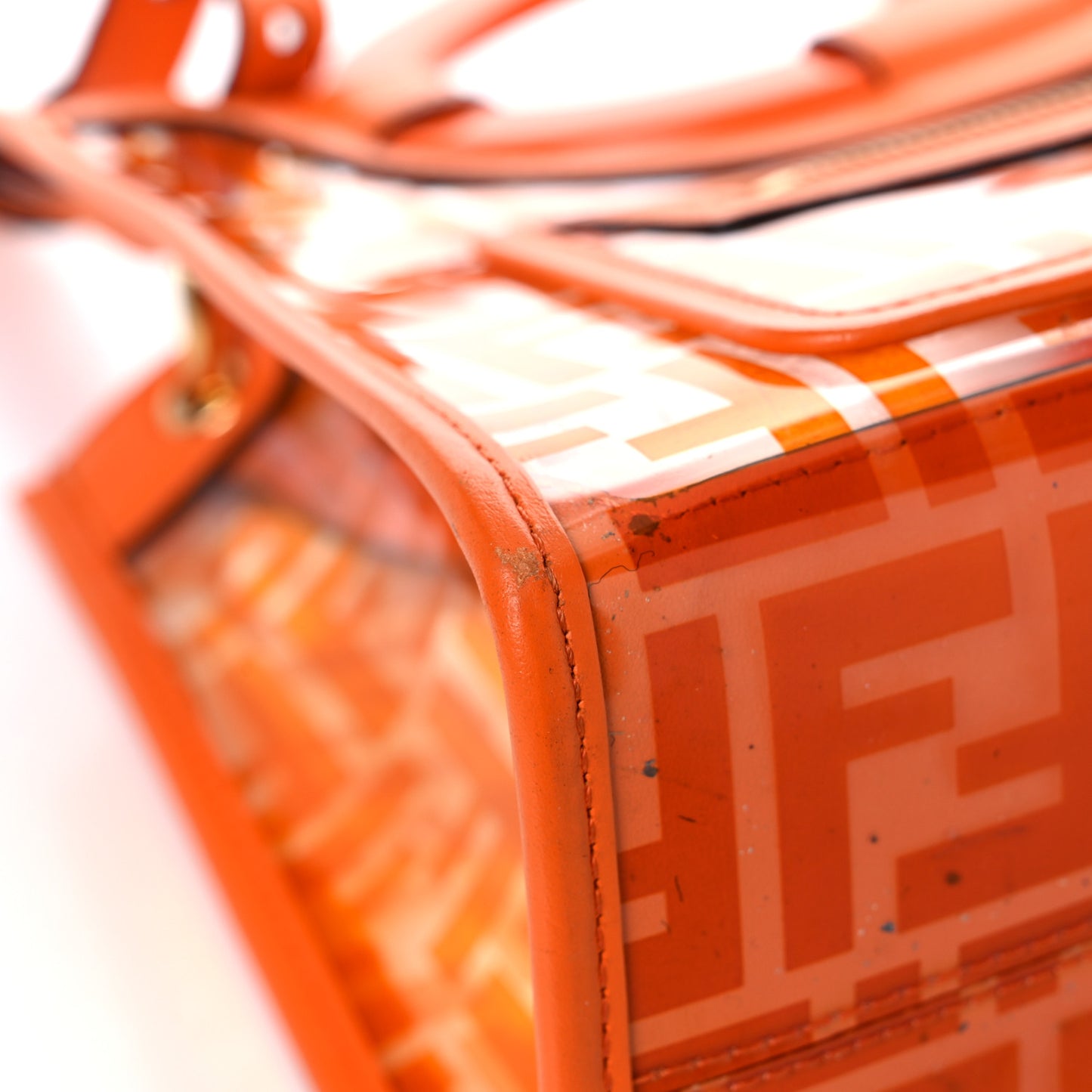 TPU FF Vitello Century Plexiglass Small Runaway Shopper Tote Aranciata
