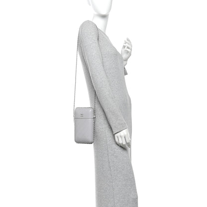 Chanel Lambskin Quilted Chain Around Phone Holder Grey 2 of 15