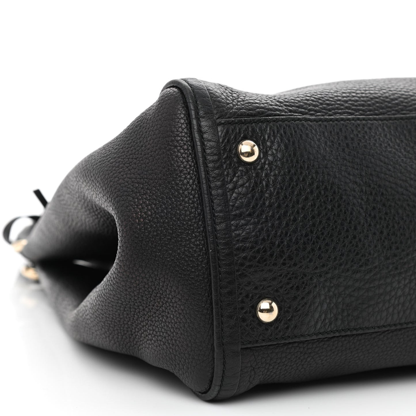 Pebbled Calfskin Medium Soho Shoulder Bag Black