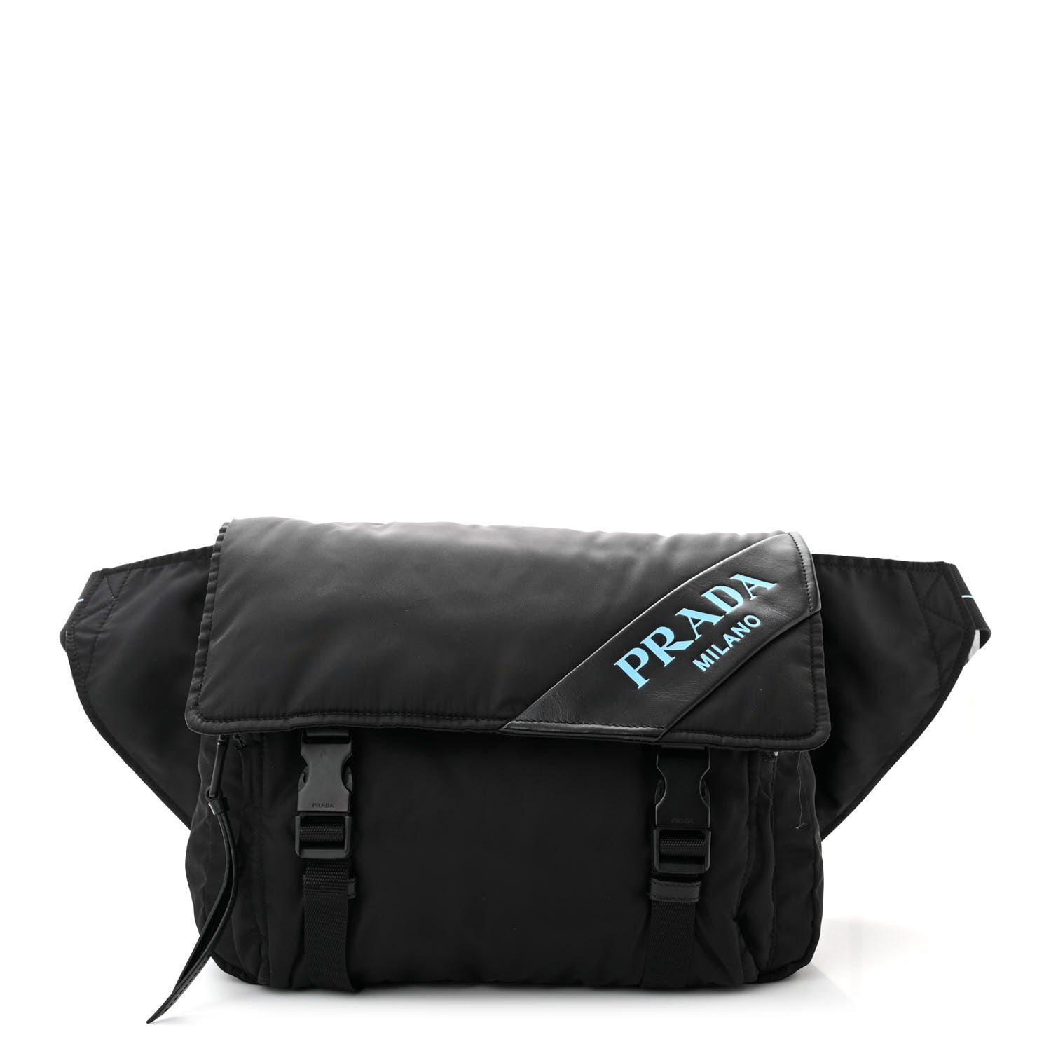 Prada Tessuto Nylon Logo Messenger Bag Black 1 of 11