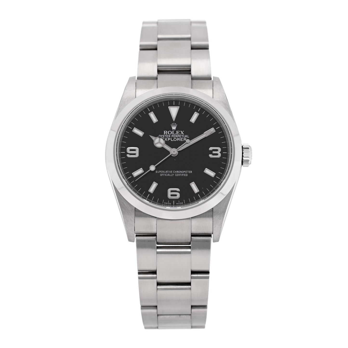 Stainless Steel 36mm Oyster Perpetual Explorer Watch Black 114270
