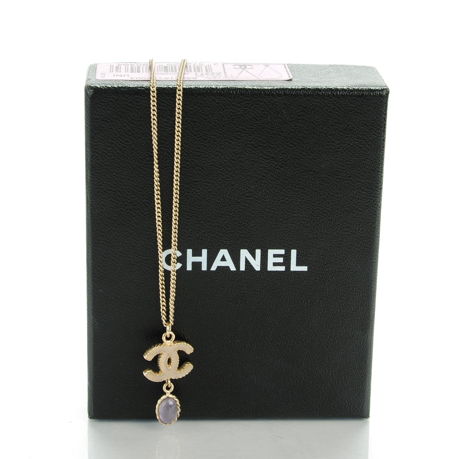 Chanel Enamel CC Drop Necklace Gold 5 of 5