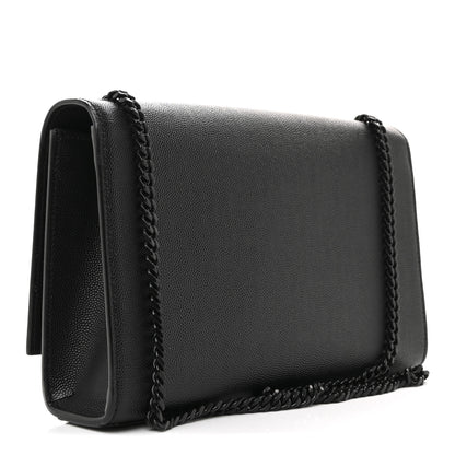 Saint Laurent Grain De Poudre Medium Classic Monogram Monochrome Kate Satchel Black 3 of 13