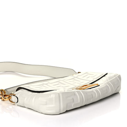 Fendi Nappa FF 1974 Embossed Baguette White 3 of 7