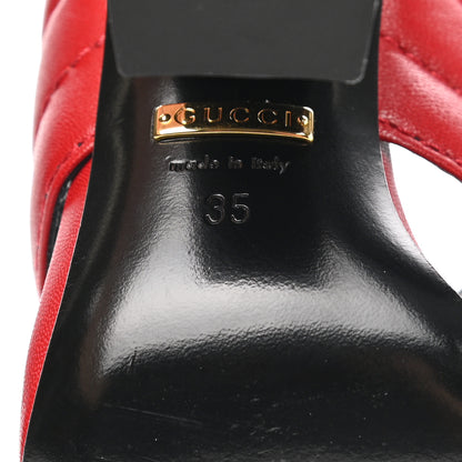 Gucci Malaga Kid Webby Crossover High Heel Slide Sandals 35 Hibiscus Red 6 of 8