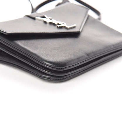 Saint Laurent Calfskin Monogram Tri Pocket Crossbody Bag Black 9 of 10