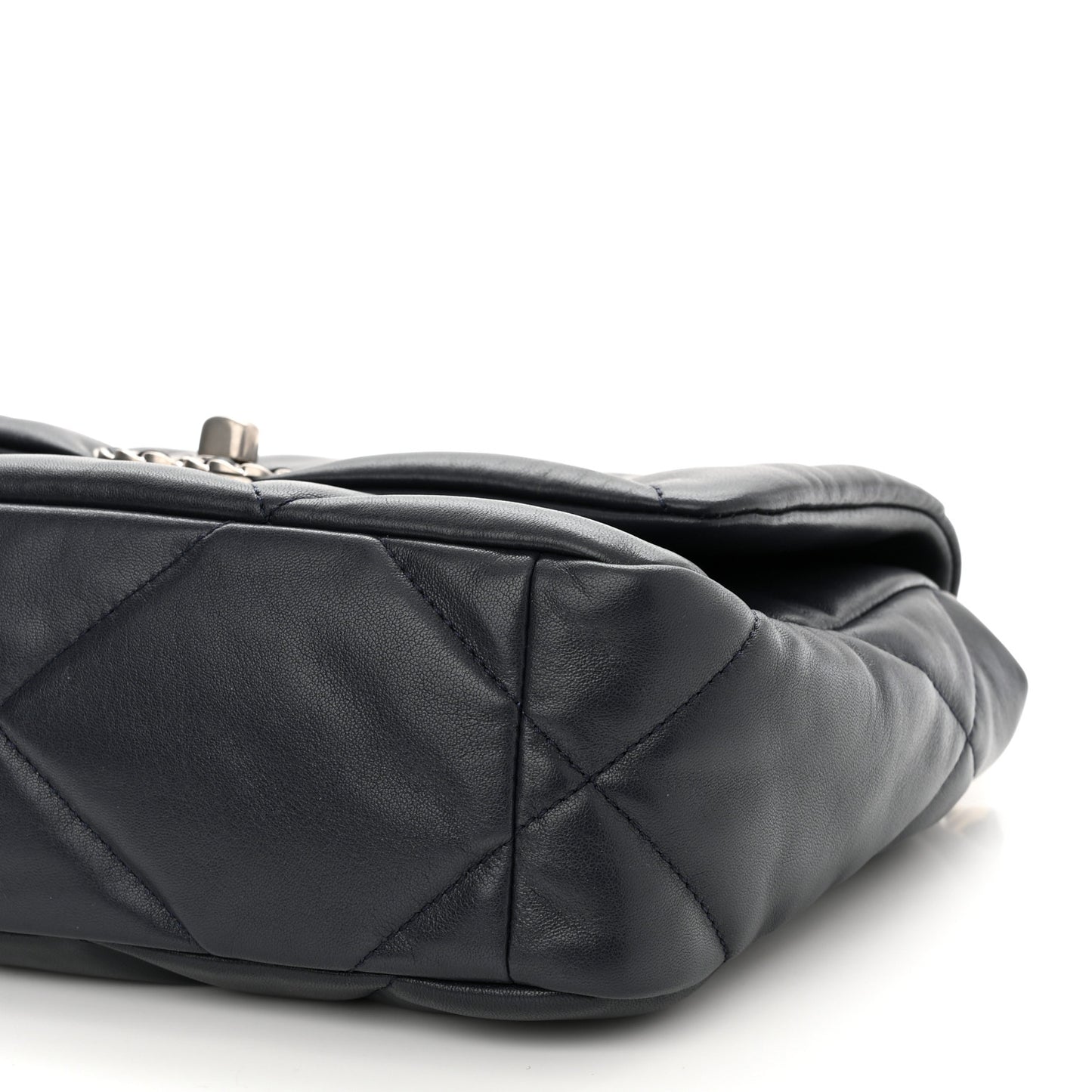Goatskin Quilted Medium Chanel 19 Flap Navy Blue
