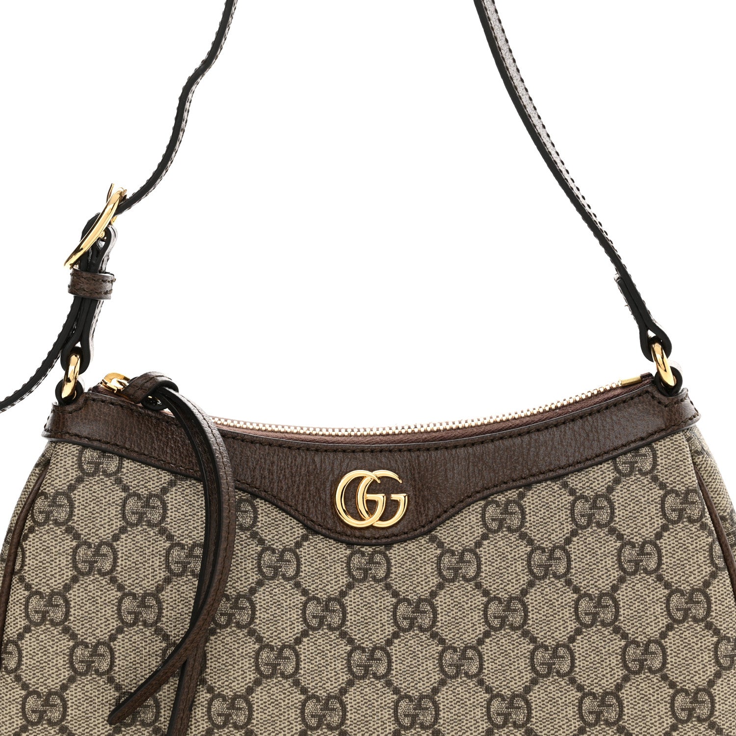 Gucci GG Supreme Monogram Textured Dollar Calfskin Small Ophidia Hobo Beige Ebony New Acero 8 of 13