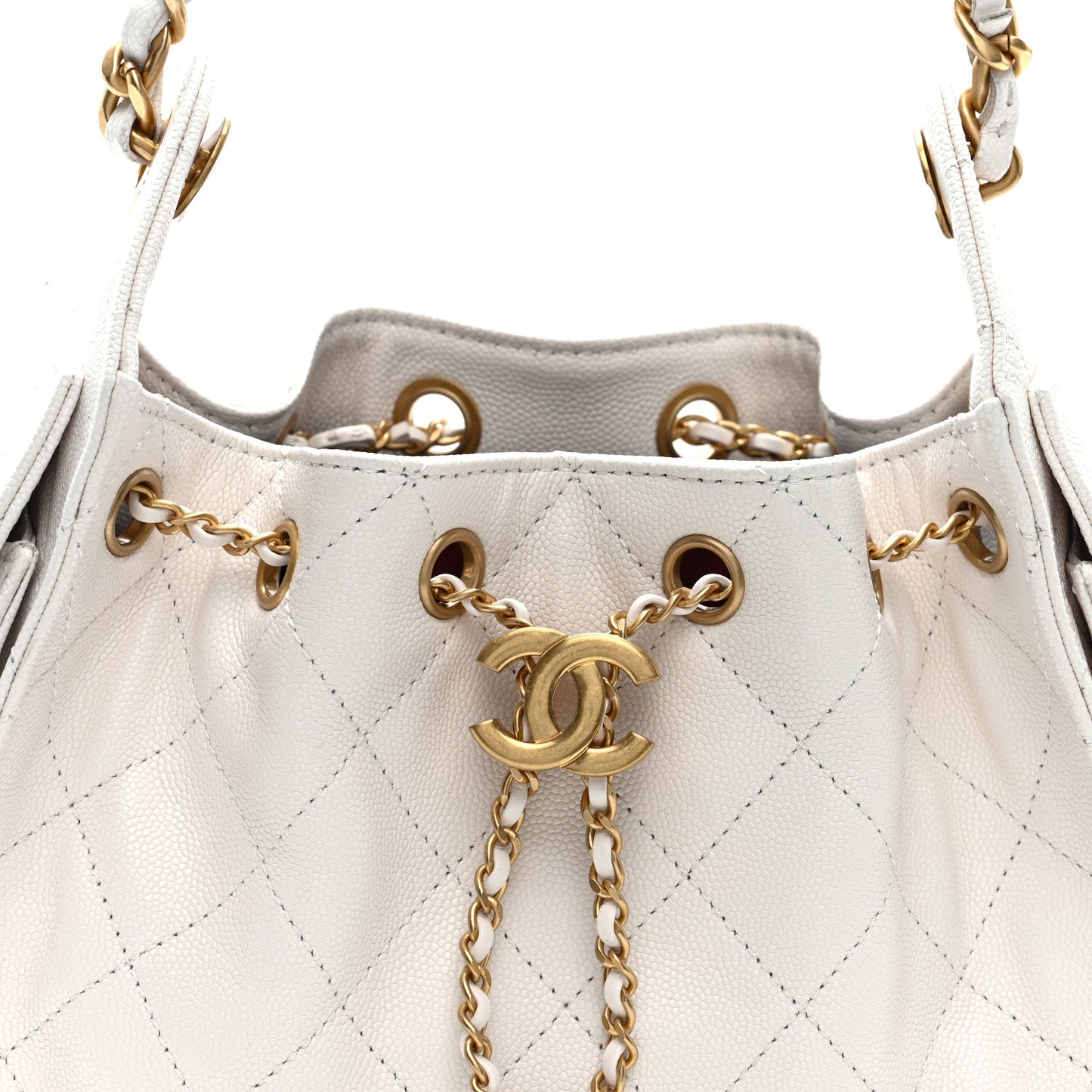 Caviar Quilted Mini Chanel 25 Handbag White