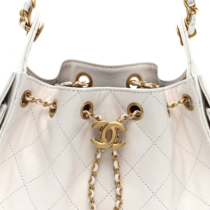 Chanel Caviar Quilted Mini Chanel 25 Handbag White 8 of 10